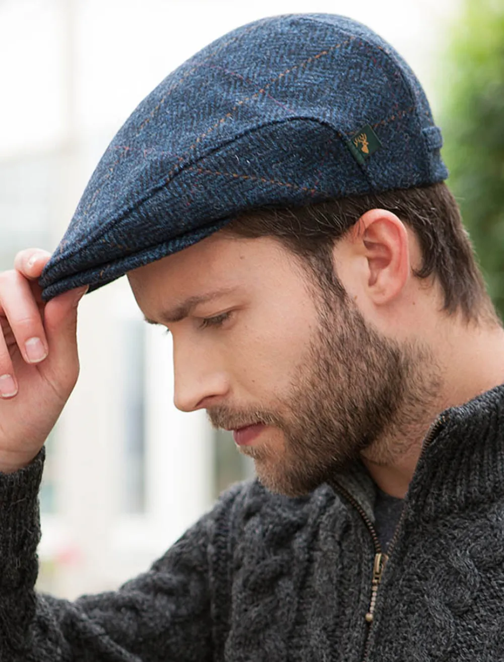 Glenaran Irish Flat Caps^Trinity Tweed Flat Cap - Denim