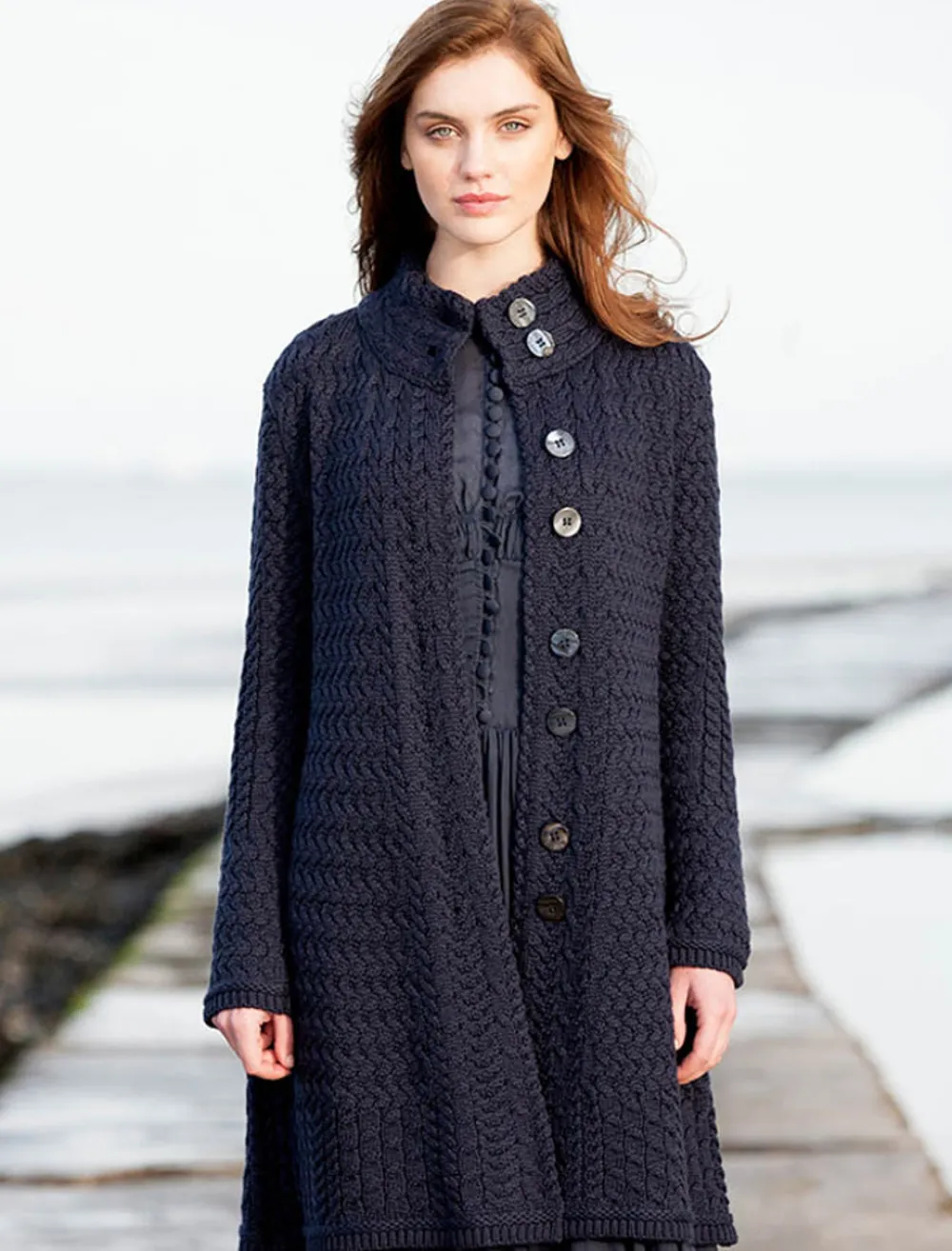 Glenaran Cardigans, Jackets & Coatigans^Trellis Aran Coat