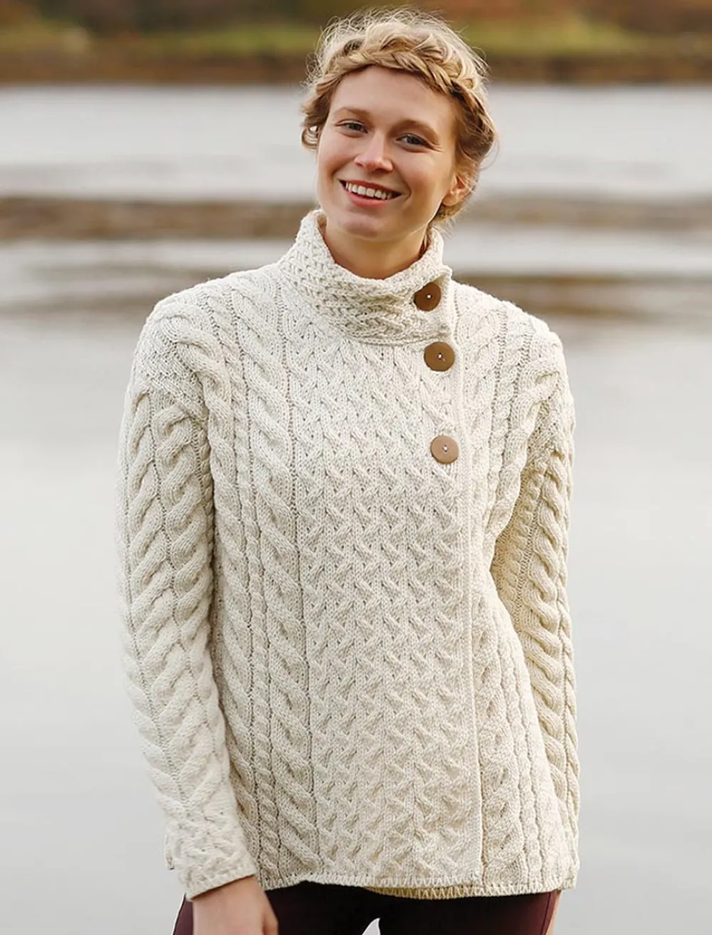 Glenaran Cardigans, Jackets & Coatigans^Super Soft Trellis and Cable Cardigan