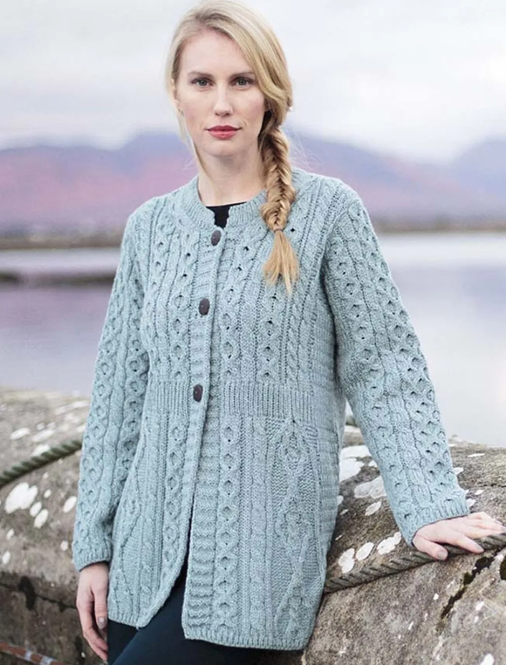 Glenaran Cardigans, Jackets & Coatigans^Women's Merino Wool A-Line Fit Cardigan
